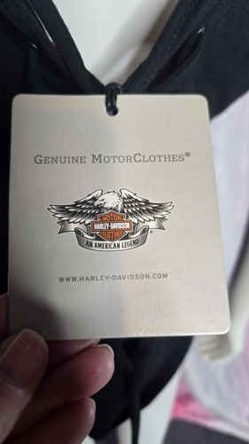 Harley-Davidson Black Rhinestone Wings Shelf Bra Logo Tank Top Size XL NWT - Picture 11 of 13