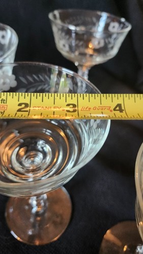 Set Of 6 Vintage Rock Sharpe 3005-20 Etched Wine Glasses - Picture 9 of 18
