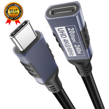 USB C Extension Cable 3Ft, USBC Extender 20Gbps Data Transfer/240W Charge/4K 60H