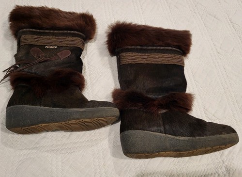 Tecnica Marrón Piel de Cabra Pelo de Vaca Esquí Invierno Nieve Botas Mujer Talla 37 - Imagen 2 de 14
