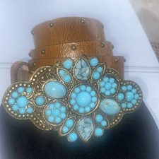 STATEMENT USA SIGNED LEATHEROCK BELT LEATHER Excellent M34 7781