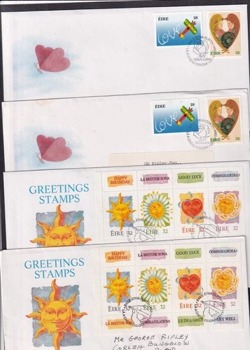 Ireland 1994 Greetings choice of FDC stamps & sheetlet love