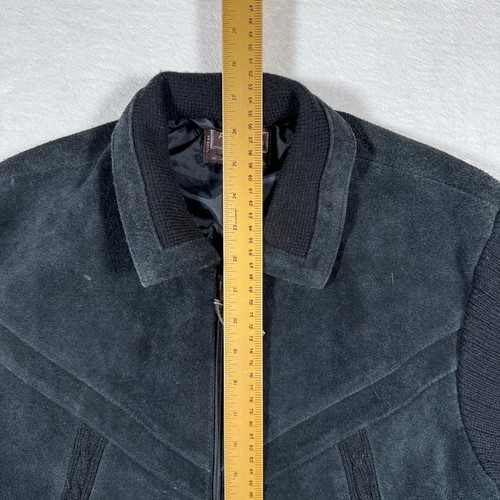 Alvin Josef Herren Bomberjacke schwarz Wildleder Strick Full Zip Größe L - Bild 5 von 6