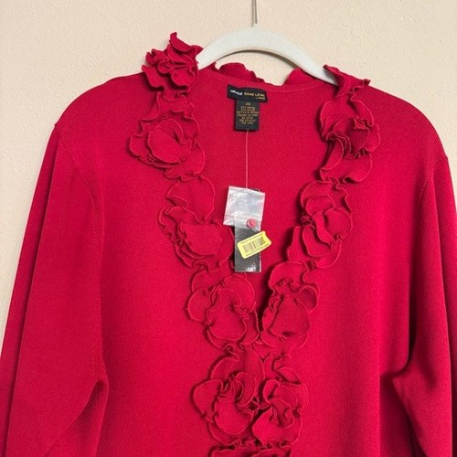 Grace Dane Lewis Women's Red Ruffle Knit 2 Piece Skirt Suit Size 2X-3X NWT $154 - Picture 6 of 15