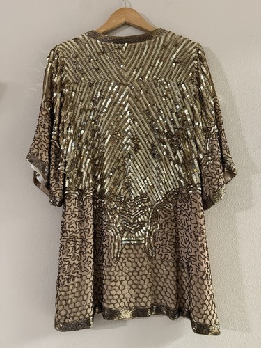 SPELL & The Gypsy Stardust Sequin Dress Mini Gold Women's Sz XS - Picture 8 of 13