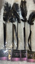 Black Feather Teaser Prop &ndash; Fancy Dress Accessory &ndash; New &ndash; Price Per 5  set