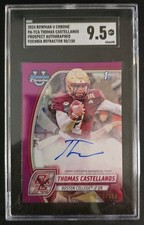 Thomas Castellanos 2024 Bowman U Chrome 1st Fuchsia Auto /150 SGC 9.5 FSU