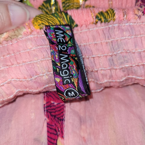 Vestido Me 2 Magic Anthropologie para mujer M rosa floral en capas maxi detalle de botones - Imagen 4 de 9