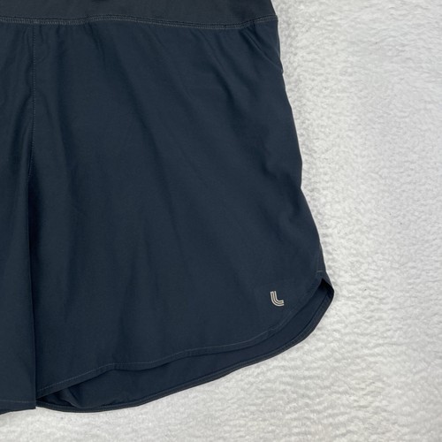 Lolë Running Shorts Black 5” Inseam Lined Zippered Pocket Women’s Large - Picture 3 of 10