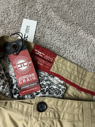 Jordan Craig Joggers Pants Mens Size 36x34 Tan Khaki Cotton Pockets Tapered Leg - Picture 7 of 15
