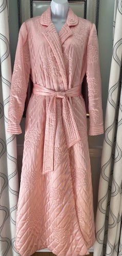 Vintage Christian Dior Lounge - Size Small - Long Quilted Robe - Pink Satin - Picture 16 of 16