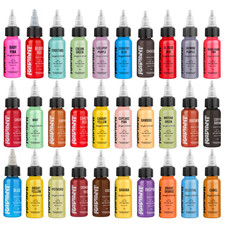 Radiant Color Tattoo Ink 1/2 1oz Red Blue Black White Green Purple Brown Colors
