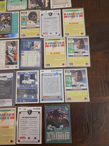 Lot of Football Cards NFL Barry Sanders Bo Jackson Deion Topps Fleer - Picture 17 of 19