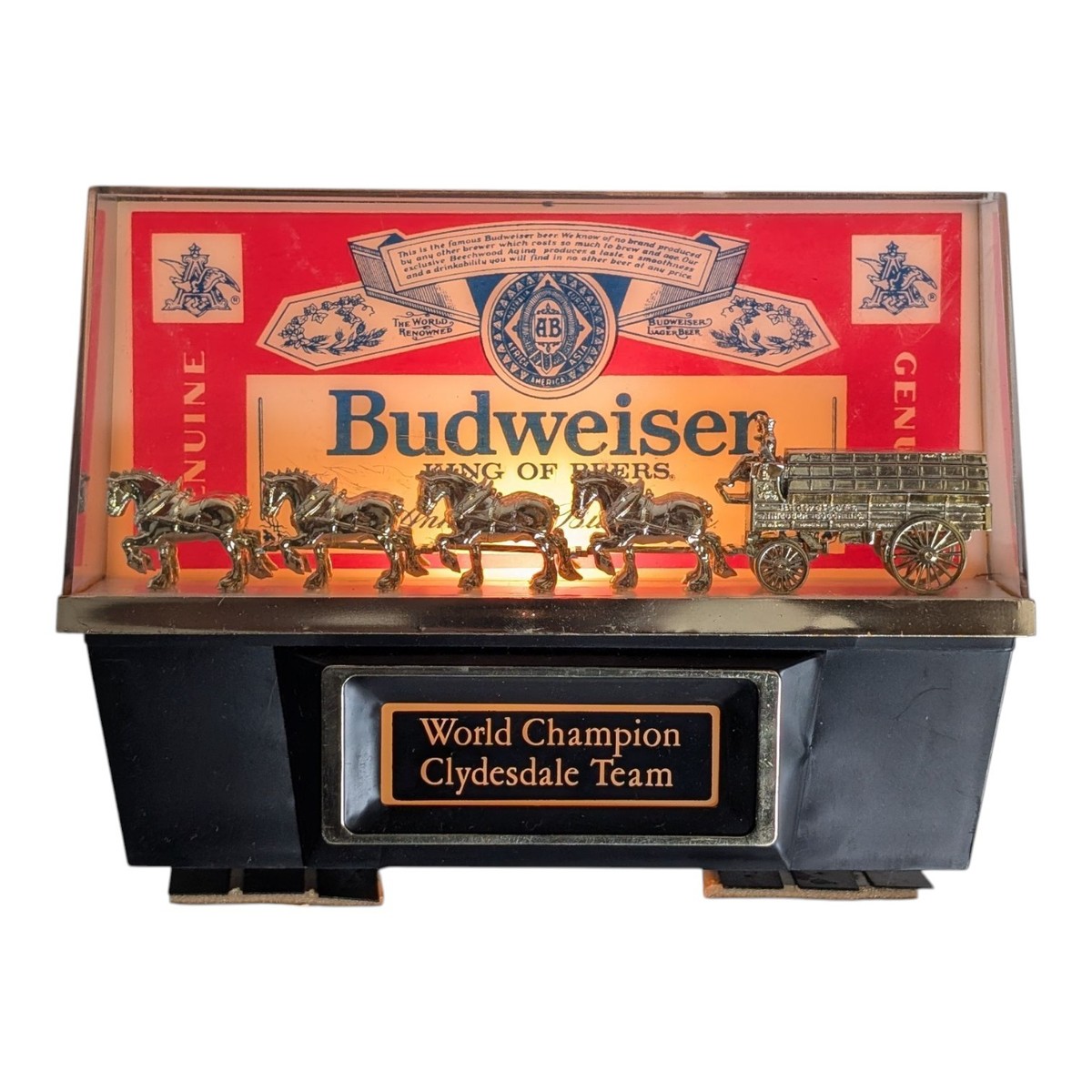 Vintage Budweiser King of Beers World Champion Clydesdale Team Bar