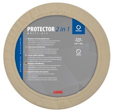 Protector 2 in 1, coprivolante elasticizzato in poliestere - Beige