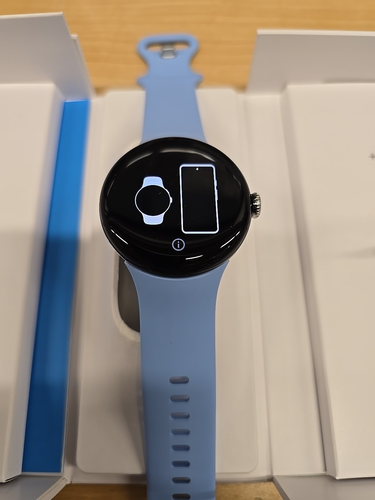 Google Pixel Watch 2 Wi-Fi 41mm Silver Aluminum Case Blue Band GA05032-US - Photo 10 sur 11