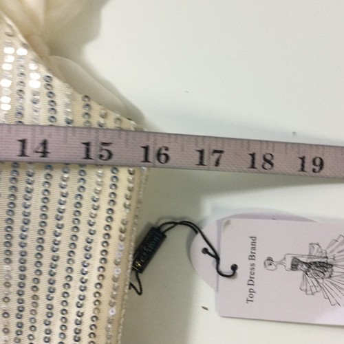 FORMAL PARTY 4 S Crema Lentejuelas Tul Volantes Fiesta de Regreso a Casa Mini Vestido NUEVO B110 - Imagen 5 de 8