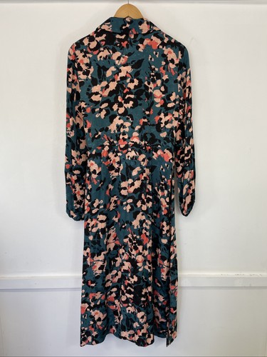 Monsoon Women's Blue & Pink Petal Midi Dress - Size UK 14 - Picture 11 of 14
