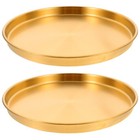 Set of 2 Edelstahl Servierplatte Serviertablet Ablagefach Snackteller Aus