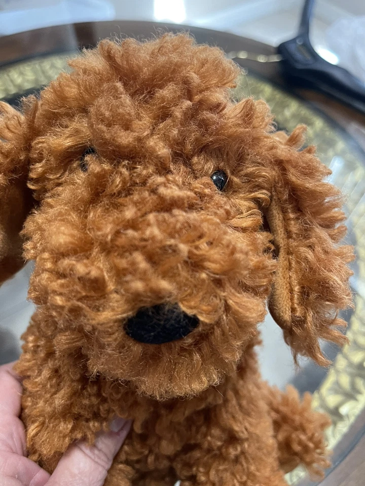 Jellycat COOPER DOODLE DOG Fluffy Plush Toy Rare Brown Curly Puppy Pet Tag - Image 3 of 4