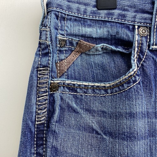 ARIAT Jeans Uomo 34x34 M5 Slim Dritto Blu Denim Cowboy - Foto 2 di 10