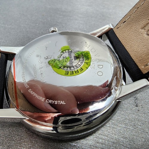 Reloj Museo Movado Hombre 40mm Esfera Azul Acero Inoxidable Redondo 0607270 Cuero - Imagen 10 de 13