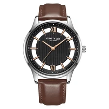 Kenneth Cole New York Men's Transparency Dial Watch Leather Band KCWGA2175601