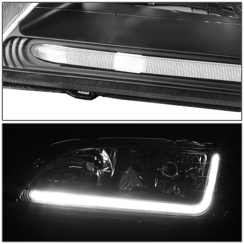 FOR 1998-2002 HONDA ACCORD PAIR BLACK HOUSING AMBER CORNER HEADLIGHT W/LED DRL - Picture 2 of 9
