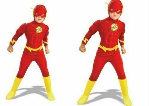 ⚡Superhero Kids Boy Costume Costume Fancy Dress Children Muscle Chest Flash⚡ - Picture 3 of 8