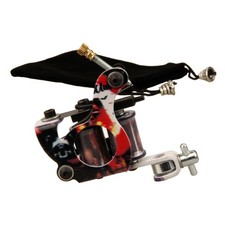 Steel Frame Tattoo Machine With 10 Wrap Copper Wire 32mm Coils For Liner Shader