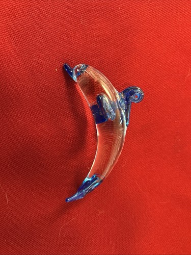 Color Glass Dolphin Figurine Collectible Handmade Blown Sea Animal Ornament Gift - Picture 1 of 5