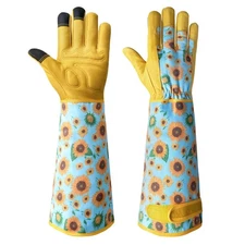 Long Thorn Proof Gardening Gloves Leather Outdoor Working Gloves for Women