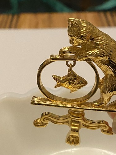 "Broche prendedor vintage de 2"" con cuenco de pescado oscilante Avon Cat Gatito" - Imagen 5 de 7