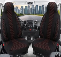 SchonbezüGe SitzbezÜGe FüR Mercedes Sprinter W907/910 Bj Ab 2018 In Schwarz/Rote