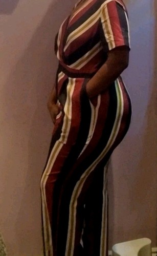 Elegant and smart STripe short Sleeveless Jumpsuit Size 18 - Picture 4 of 8