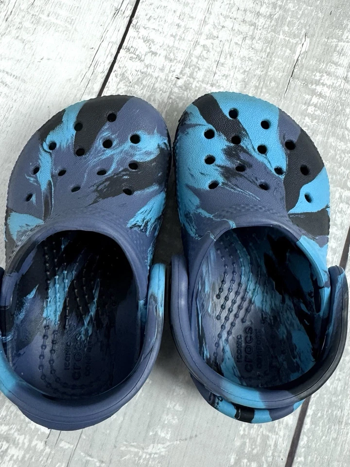 Zuecos Crocs Clásicos Niños Unisex Tie Dye Azul Talla 4 0033 Foto 4 de 4