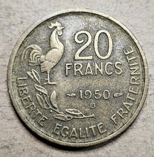 1950 B France 20 Francs - Aluminum Bronze Coin - French - World Coin - Europe