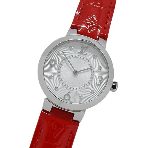 LOUIS VUITTON（LV） Orologio LOUIS VUITTON Q12MG Tambour Slim 8P Diamante SS Pelle Usatoo