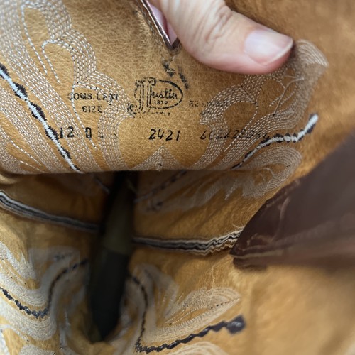 Justins Westernstiefel Herren 12 D braun Stil #2421 abgenutzt Leder Cowboy - Bild 8 von 9