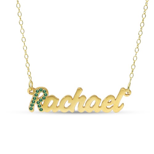 Collar con nombre personalizado - plata y oro con piedra de nacimiento, joyas de regalo - Imagen 25 de 64