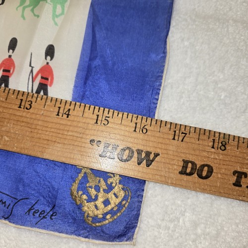Tammis Keefe 1953 British Royal Coronation Silk Handkerchief Queen Elizabeth II - Picture 6 of 14