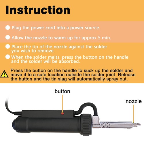 Solder Sucker with 3Nozzles Portable Electric Solder Tin Sucker,Automatic Des... - Bild 8 von 9