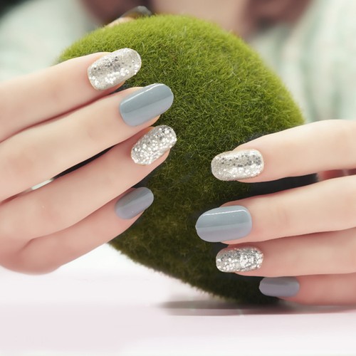 24 Pcs Fake Toe Nails Women Woman Packs Manicure Decoration False Shining - Imagen 11 de 11