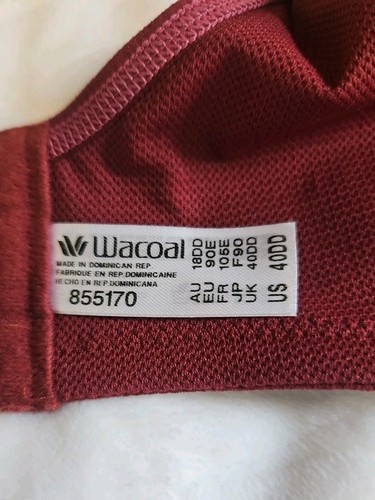 Wacoal Simone Sport Underwire Bra 855170 40DD Red Adjustable Support Comfort - Picture 4 of 6