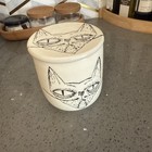 Grumpy French Cat Butter Bell/Crock Keeper Large 8 oz Studio Pottery Handmade