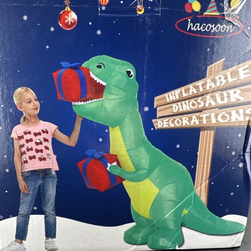 Gemmy TREX001 Inflatable T-Rex with Present Christmas Holiday Season Outdoor 📦 - Picture 2 of 5
