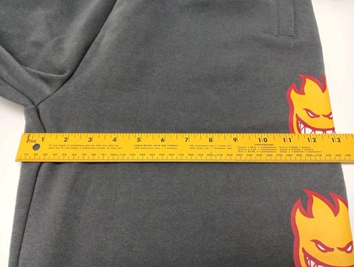 NWT SPITFIRE BIGHEAD FILL SWEATPANT LARGE CHARCOAL/RED/YELLOW FLAMING HEADS - Picture 16 of 17