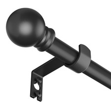 Curtain Rods for Window 32 to 120, Black 5/8 inch Splicing Single Window Curt...