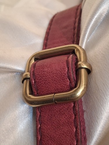 Vintage FOSSIL 1954 ECHT LEDER Umhängetasche Tasche Koralle Rot Medium Staubbeutel - Bild 13 von 24