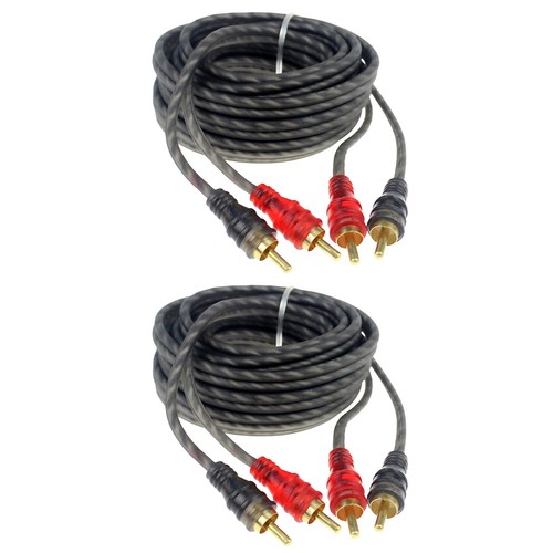 2PCS RCA Cables 2 Channel Twisted 4Ft Shielded Audio Interconnect Amp Wire - Picture 4 of 18